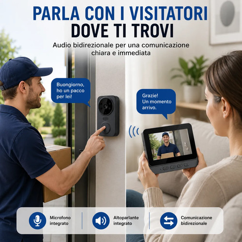 Videocitofono wireless 1080p - wireless,