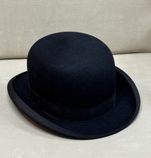 Cappello Knox New York Vintage Pelliccia Feltro Nero Bowler Derby 7 Qualità Extra