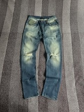 Jeans Philipp Plein denim taglio dritto tinta unita colore sbiadito taglia 32 stile lusso