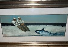 Arte Sarda Quadro Dipinto olio Ausonio Tanda Serie Tonnara 61x23cm Sardegna 900