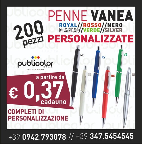 200 penne vanea personalizzate - penne,