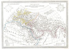 MAPPA DEL MONDO "Carta generale dei paesi conosciuti" 1845 F. Marmocchi / C. Maggi