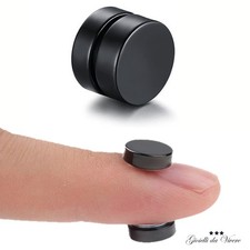 1 PAIO ORECCHINI NERO 8 MM 10