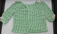 giacchina in cotone bimba 0 - 3 mesi fatto a mano uncinetto