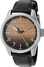 NUOVO Orologio Uomo Nixon SAFARI LEATHER Cassa Acciaio Analogico Marrone/Nero A9752457-00