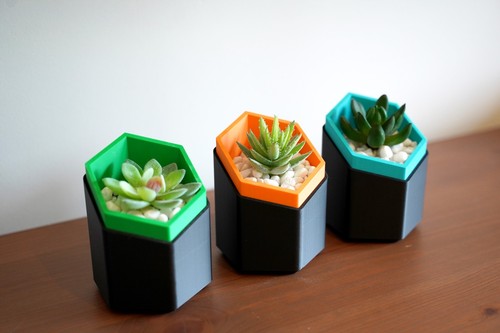 Vaso fiori esagonale - 3x,