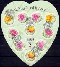 RSA 2009 Rose Fiori Cuore Amore San Valentino Foglio Autoadesivo VFU/XXL