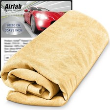 Airlab® Pelle Di Daino Naturale Auto Moto 90X60 CM, Camoscio Vera Pelle per Fine