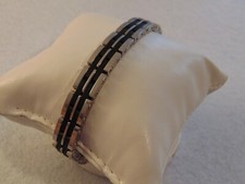 BRACCIALE UOMO IN ACCIAIO E CERAMICA NERA CHIMENTO MIS.22