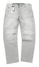 G-Star RAW Sun Faded Ripped Pewter Grey 5620 3D Original Relaxed Tapered Jeans