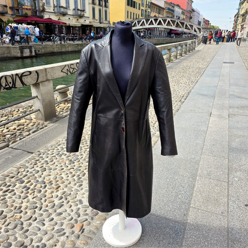 Trench cappotto pelle - cappotto, marrone