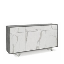Mobile credenza madia cemento calacatta ante 3 cassetti 165X41X92 cm A7076CEMCK