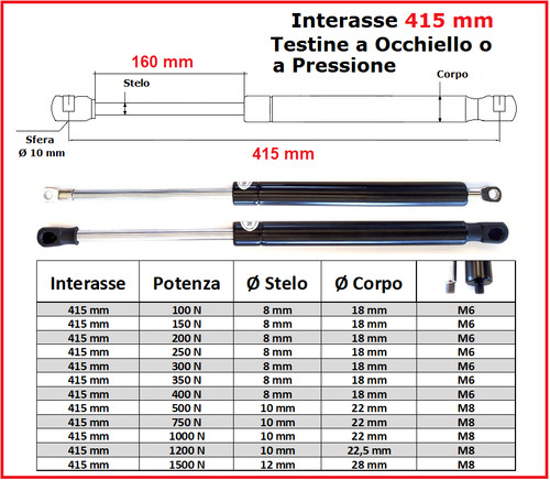 Pistone gas interasse 415 - pistone, a