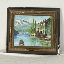 Dipinto, Olio, Lago E Montagne