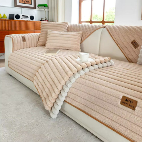 Housse canapé peluche rayé - housse,