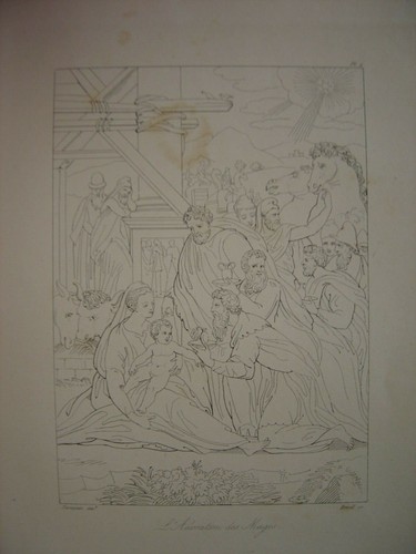 Gravure adoration des - l'adoration,
