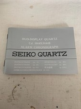 Seiko Duo Display Quartz H449/H448 Alarm chronograph Booklet Istruzioni NUOVE