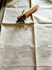 Lino Bellora asciugamano ricamato A Mano Corredo vintage epoca 1970 circa