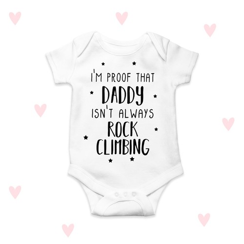 Rock climbing daddy baby grow - rock,