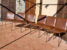 Set vintage di 6 sedie da ufficio Anonima Castelli Bologna - anni 1960 1969