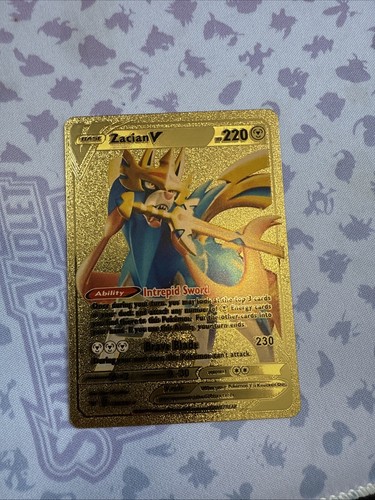 Pokemon zacian gold foil fan - gold,