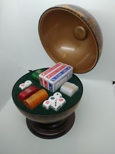 Mappamondo Legno Con Carte Da