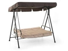 Dondolo 3 posti beige grandmada reclinabile a letto arredo giardino per esterno