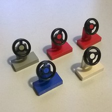 5x LEGO 3829c01 Car Steering Stand and Wheel 6600 6950 5051 1993 6432 1656 4557