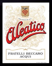 etichetta originale ALEATICO-FRATELLI BECCARO-ACQUI