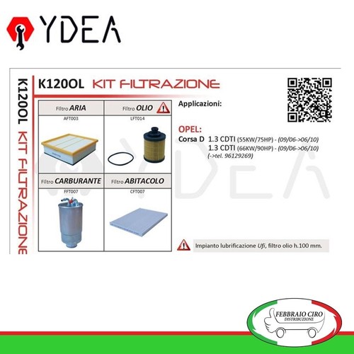 Kit filtri tagliando opel - 4,