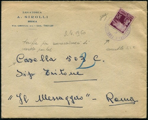 Storia postale 1950 - storia, l.20