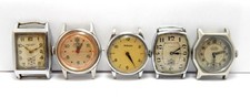 Orologi Antiquariato, Lotto 5 Orologi Carica Manuale Cassa Acciaio 1930-40c Bisogna Revisione
