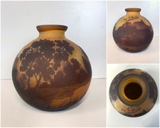 ANTICO VASO VETRO STILE Gallé