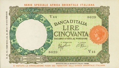 Italia lire 50 africa - italia,