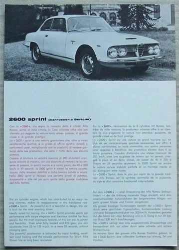 Alfa romeo 2600 - 2600, scheda