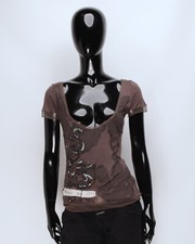 Top donna CHRISTIAN DIOR 1947 di John Galliano vintage con perline taglia 36/4