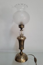 Lampada classica ottone e paralume in vetro lume antico vintage antiquariato