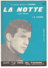 Spartito ADAMO La notte - Salvatore Adamo 1966 La nuit Sheet music
