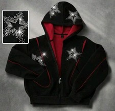 Felpa con cappuccio zip nera