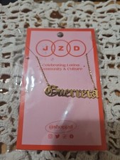 JZD Celebrating Latino Community Guerrera Gold Metallic Necklace Quinceanera