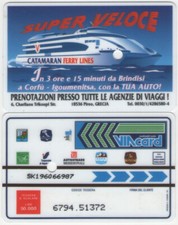 VIACARD PUBBLICITARIE G 35 N PICC CATAMARAN FERRY LINES DA 50.000£ PIK con foro