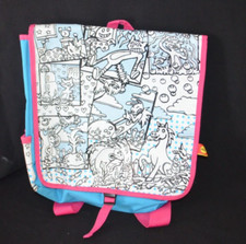 Zaino a libro vintage anni 2000 marca ALEX zaino tote bag cartone animato rosa blu