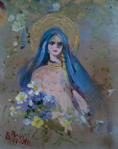 Madonna con velo - azzurro,