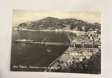 CARTOLINA RIVA TRIGOSO - PANORAMA E VARO DI UNA NAVE FG ANIMATA VIAGGIATA