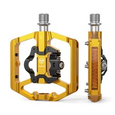 GEWAGE Pedali piatti doppia funzione e pedale SPD con riflettori, (b8I)