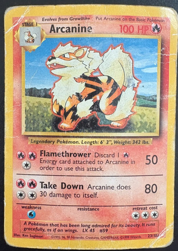 Arcanine 102 uncommon - arcanine, 23/102