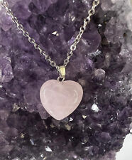 Collana con ciondolo in Quarzo Rosa a forma di Cuore