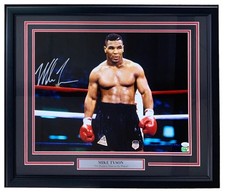Mike Tyson foto sinistra firmata incorniciata 16x20 boxe sguardo JSA