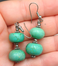 ORECCHINI PENDENTI ARTIGIANALI CON PIETRA NATURALE TURCHESE