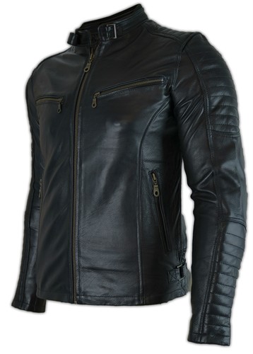 Giacca pelle uomo biker - pelle,